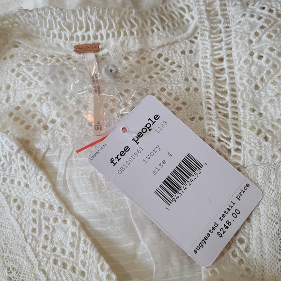 FREE PEOPLE White Crochet Lisa Midi Dress - Picture 4 of 6